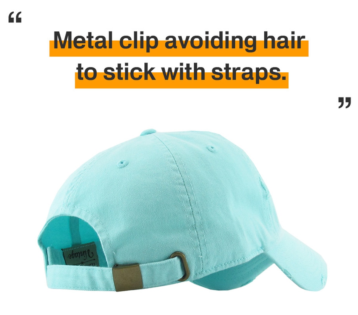 Diamond Blue Distressed Vintage Baseball Cap Back Side View